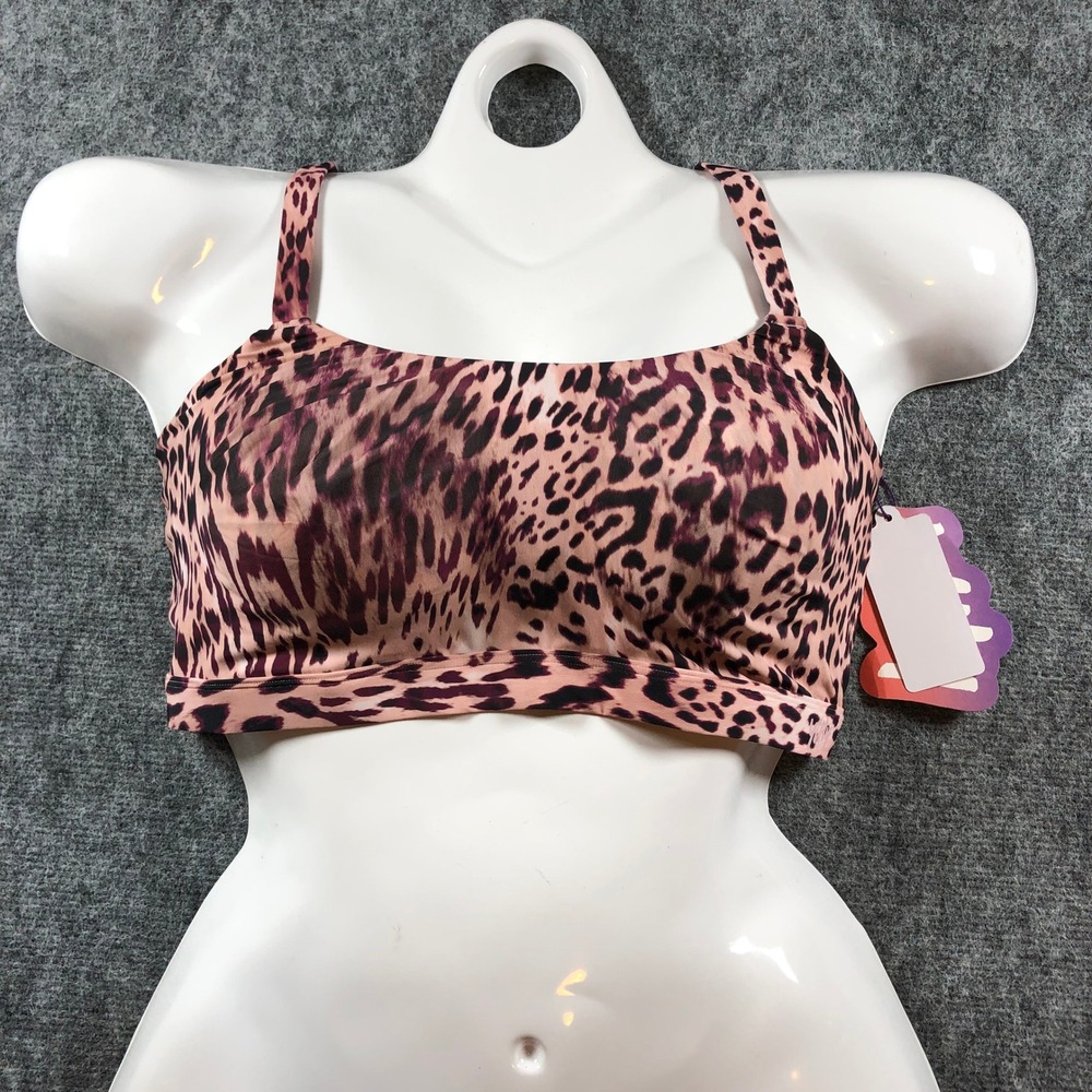 Yitty Leopard Print Adjustable Strap Bralette Light Support XXL/1X